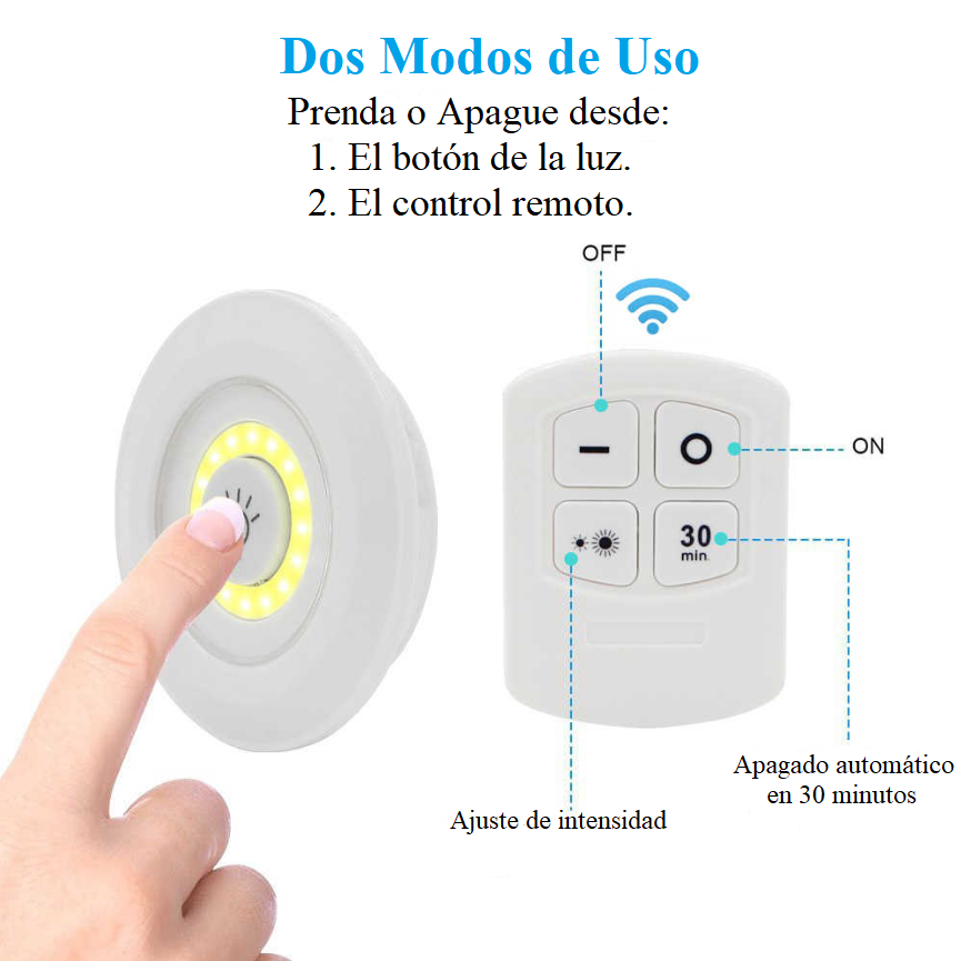 Lamparas inalámbricas x3 + control a pilas