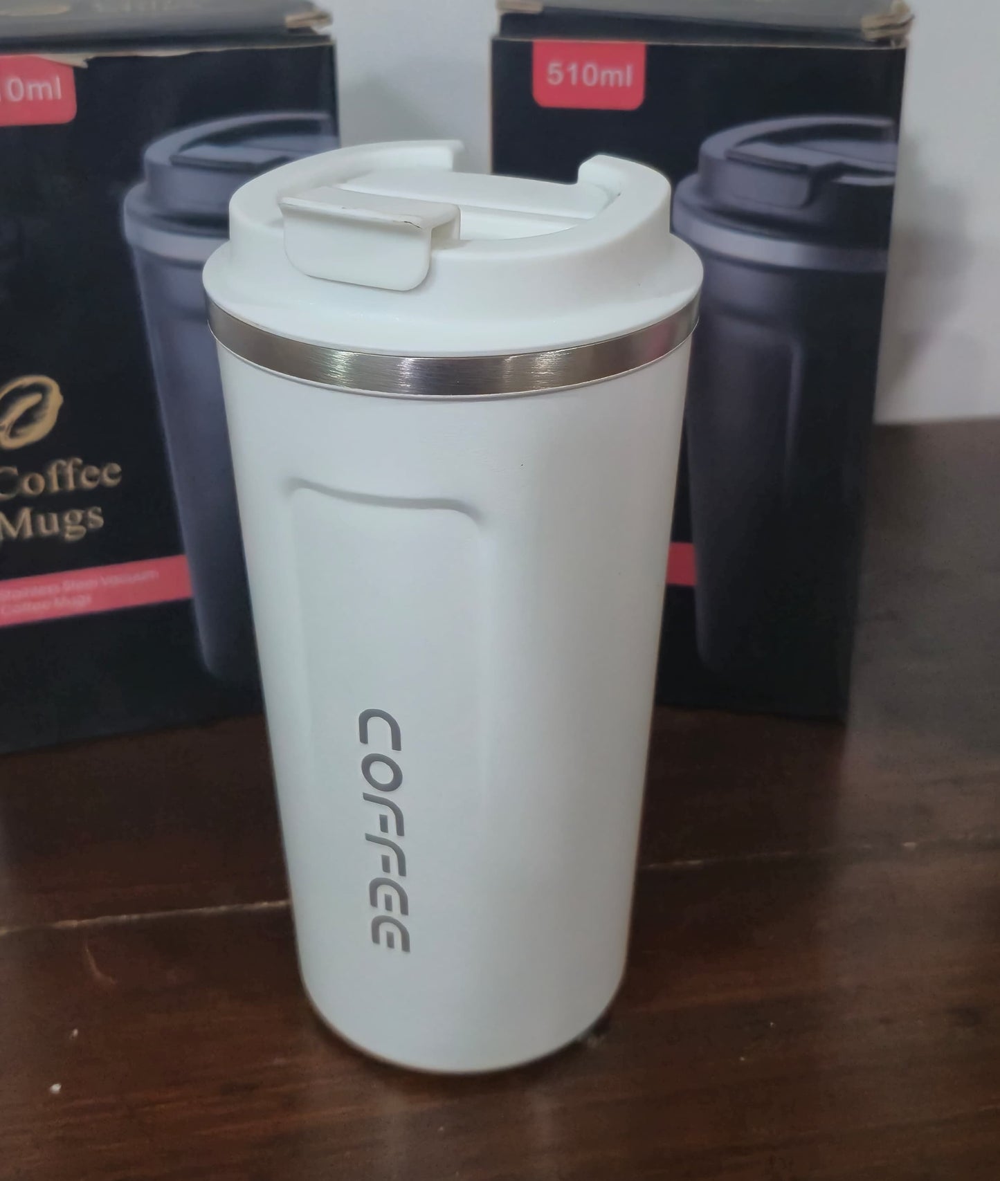 Vaso Térmico Coffee Mug 510ml | Acero Inoxidable, Antiderrame, Colores Rosa, Blanco o Negro